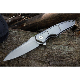 Handmade S35VN Blade Titanium Alloy Handle Pocket Blade Camping Survival EDC Tactical Folding Knife UD405303
